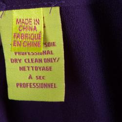 Catherine Malandrino Purple Long Sleeve Silk Blouse S