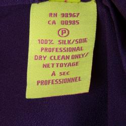 Catherine Malandrino Purple Long Sleeve Silk Blouse S