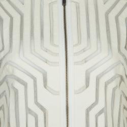 Pre Owned جاكيت كاثرين مالاندرينو جلد كريمي بتفريغات شفافة M