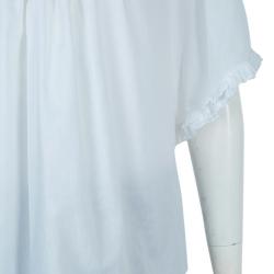 Catherine Malandrino White Ruffle Detail Cotton Blouse M