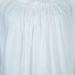 Catherine Malandrino White Ruffle Detail Cotton Blouse M