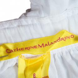 Catherine Malandrino White Ruffle Detail Cotton Blouse M