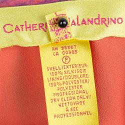 Catherine Malandrino Multicolor Printed Silk Studded Maxi Dress P/XS