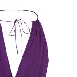 Pre Owned Catherine Malandrino Purple Chiffon Crochet Dress S