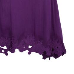 Pre Owned Catherine Malandrino Purple Chiffon Crochet Dress S