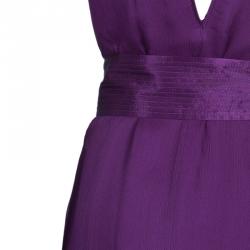 Pre Owned Catherine Malandrino Purple Chiffon Crochet Dress S