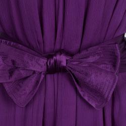 Pre Owned Catherine Malandrino Purple Chiffon Crochet Dress S