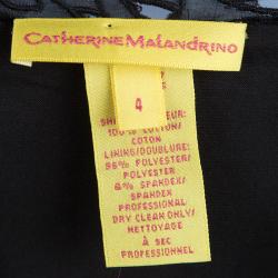 Pre Owned Catherine Malandrino Monochrome Tie-Dyed Cotton Ruched Sleeveless Double Zipper Dress S