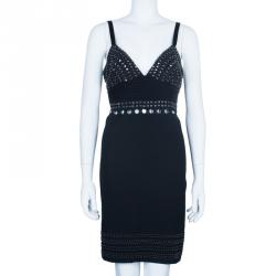 مملوكة مسبقًا Catherine Malandrino Black Embellished Mini Dress L