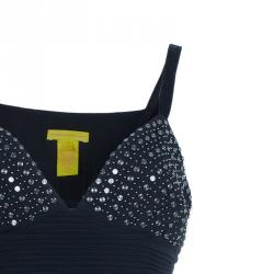 مملوكة مسبقًا Catherine Malandrino Black Embellished Mini Dress L