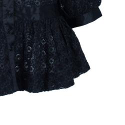 Pre Owned Catherine Malandrino Black Lace Peplum Top M