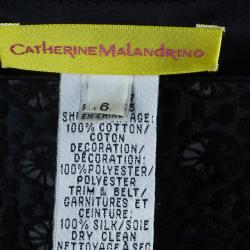 Pre Owned Catherine Malandrino Black Lace Peplum Top M