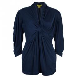 Catherine Malandrino Navy Wrap Detail Top M