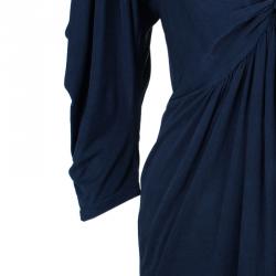 Pre Owned Catherine Malandrino Navy Wrap Detail Top M