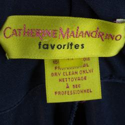 Pre Owned Catherine Malandrino Navy Wrap Detail Top M