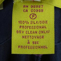 Pre Owned Catherine Malandrino Navy Wrap Detail Top M