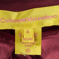 Catherine Malandrino Maroon Silk Belted Shirt Dress S