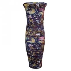 Catherine Malandrino Multicolor Printed Ruched Sleeveless Janelle Dress S