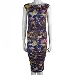 Catherine Malandrino Multicolor Printed Ruched Sleeveless Janelle Dress S