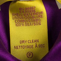 Catherine Malandrino Purple Silk Gathered Shirt Dress S