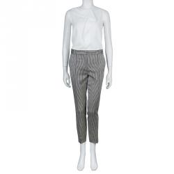 Pre Owned Celine Monochrome Striped Trousers S