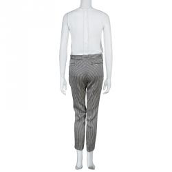 Pre Owned Celine Monochrome Striped Trousers S