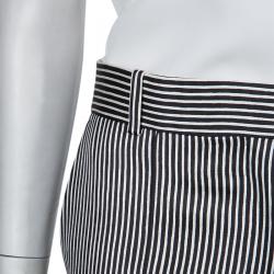 Pre Owned Celine Monochrome Striped Trousers S