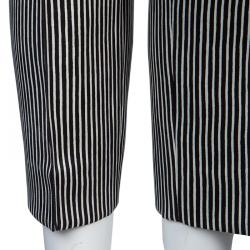 Pre Owned Celine Monochrome Striped Trousers S