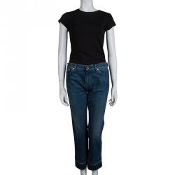 Pre Owned Celine Indigo Faded Denim Boot Cut Jeans M