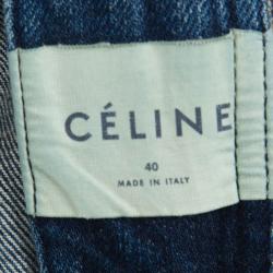 Pre Owned Celine Indigo Faded Denim Boot Cut Jeans M