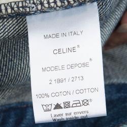 Pre Owned Celine Indigo Faded Denim Boot Cut Jeans M