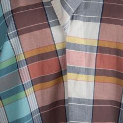 Pre Owned Celine Checkered Flap Detail Button Down Cotton Shirt M