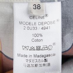 Pre Owned Celine Checkered Flap Detail Button Down Cotton Shirt M