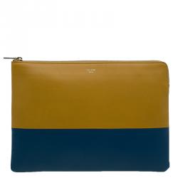 Pre Owned Celine Bi Color Leather Solo Clutch