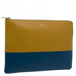 Pre Owned Celine Bi Color Leather Solo Clutch