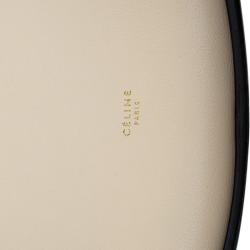 Pre Owned Celine Beige/Black Smooth Calfskin Leather Medium Seashell Hobo