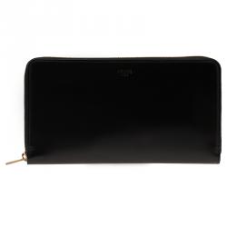 Pre Owned Celine Black Patent Continental Zip Around Wallet