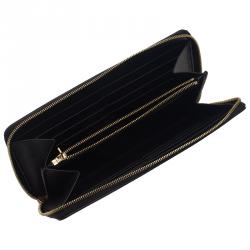 Pre Owned Celine Black Patent Continental Zip Around Wallet