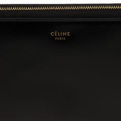 Pre Owned Celine Black Patent Continental Zip Around Wallet