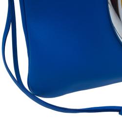 Celine Blue/Yellow Nappa Leather Eyelet Pouch
