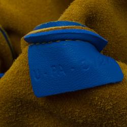 Celine Blue/Yellow Nappa Leather Eyelet Pouch