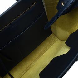 Pre Owned Celine Navy Blue Leather Mini Tie Tote