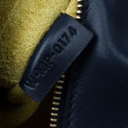 Pre Owned Celine Navy Blue Leather Mini Tie Tote