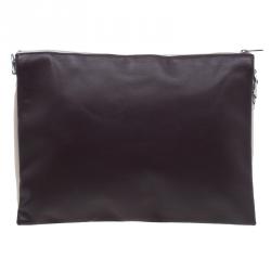 Pre Owned Celine Tri Color Soft Leather Trio Zip Chain Clutch