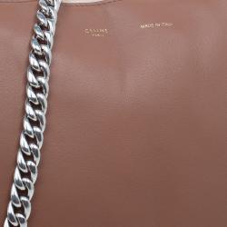 Pre Owned Celine Tri Color Soft Leather Trio Zip Chain Clutch