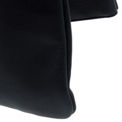 Pre Owned Celine Black Nappa Leather Eyelet Pouch