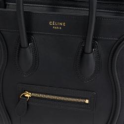 مملوكة مسبقًا حقيبة يد سيلين نانو لاغدج جلد سوداء 