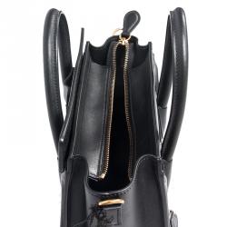 مملوكة مسبقًا حقيبة يد سيلين نانو لاغدج جلد سوداء 