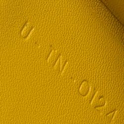 Pre Owned Celine Yellow Leather Half Zip Continental Wallet