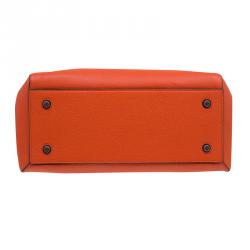 Pre Owned Céline Poppy Red Coquelicot Leather Medium Edge Bag
